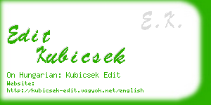 edit kubicsek business card